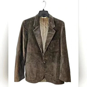 🔥Rare Levi's Vintage Trim Cut Brown Velour Blazer Jacket Made In USA